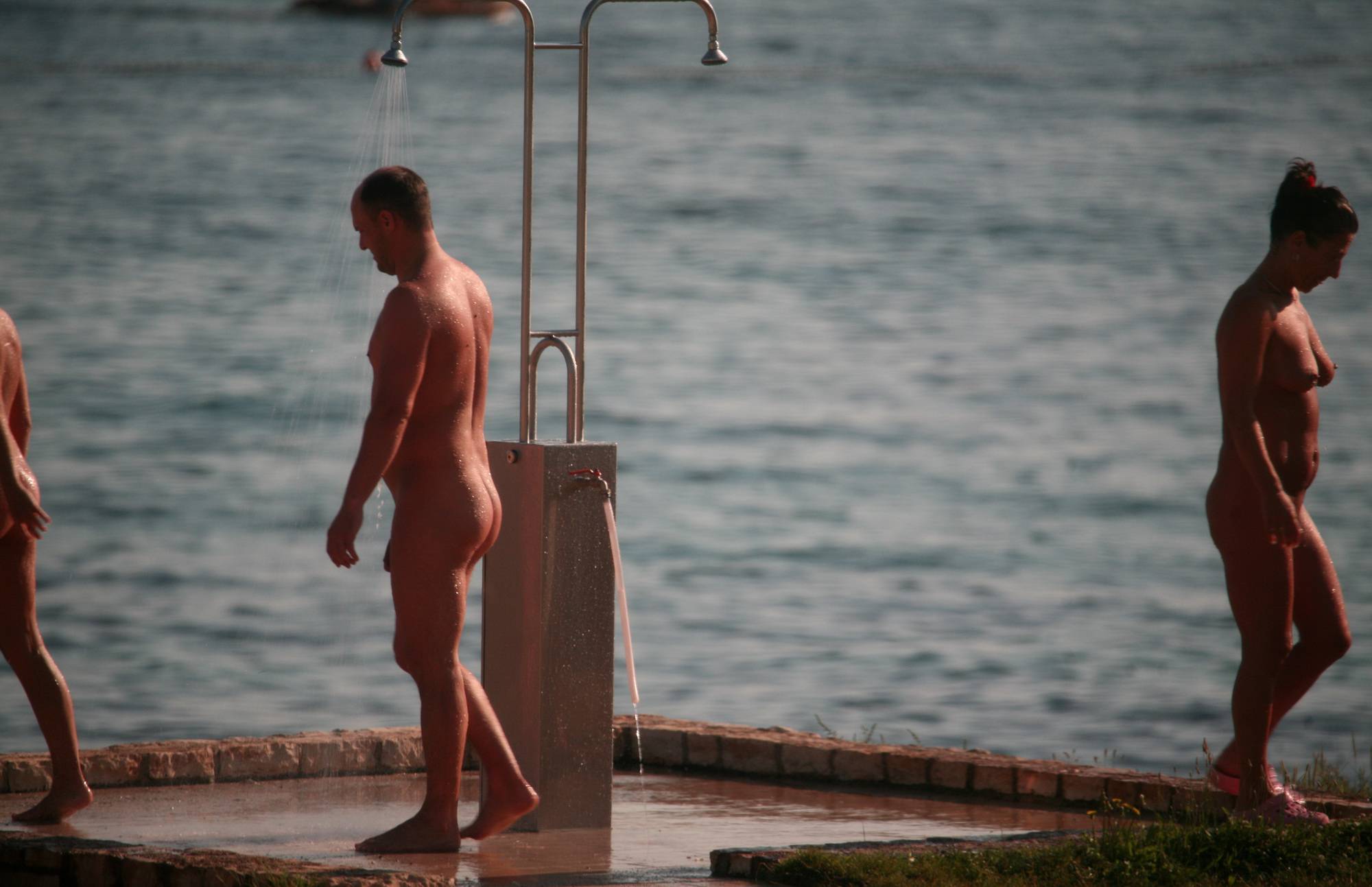 Naturist Shower at Dusk - Young Nudist