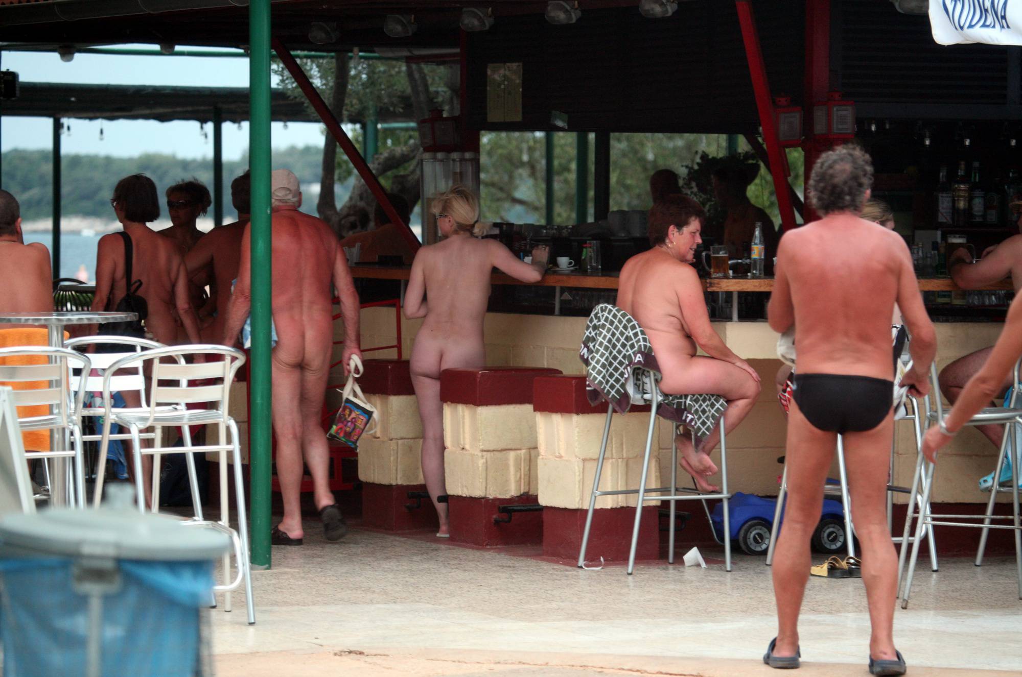 Nudist Young Nudist Outdoor Diner View