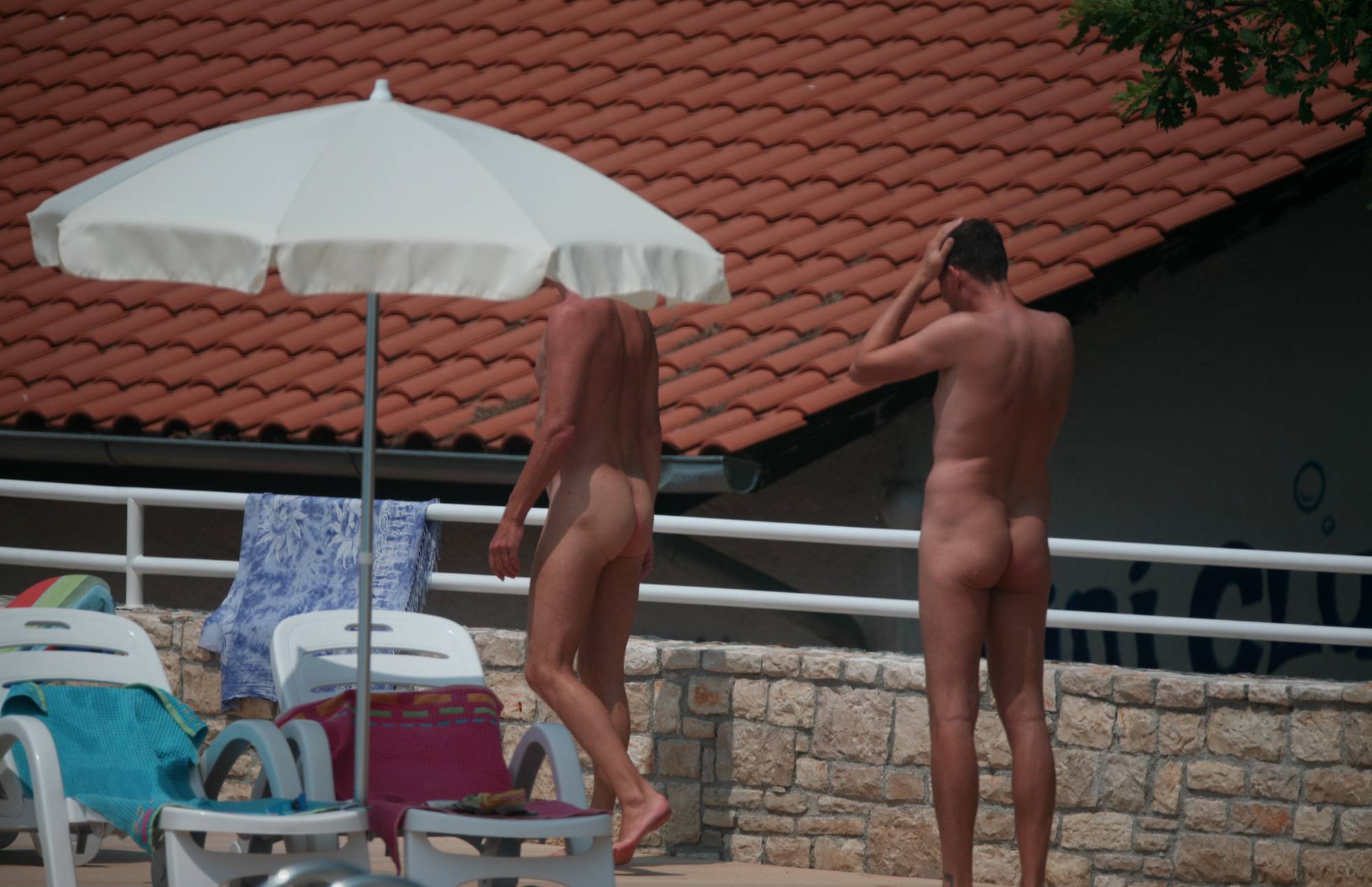 Pool Members Silhouette Nudist Teens