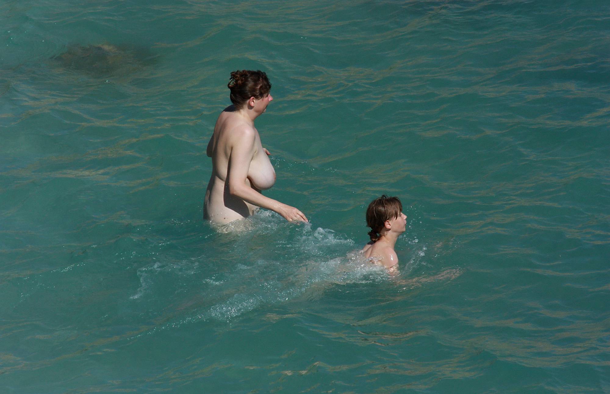 Wading Through The Sea Nudist Freedom