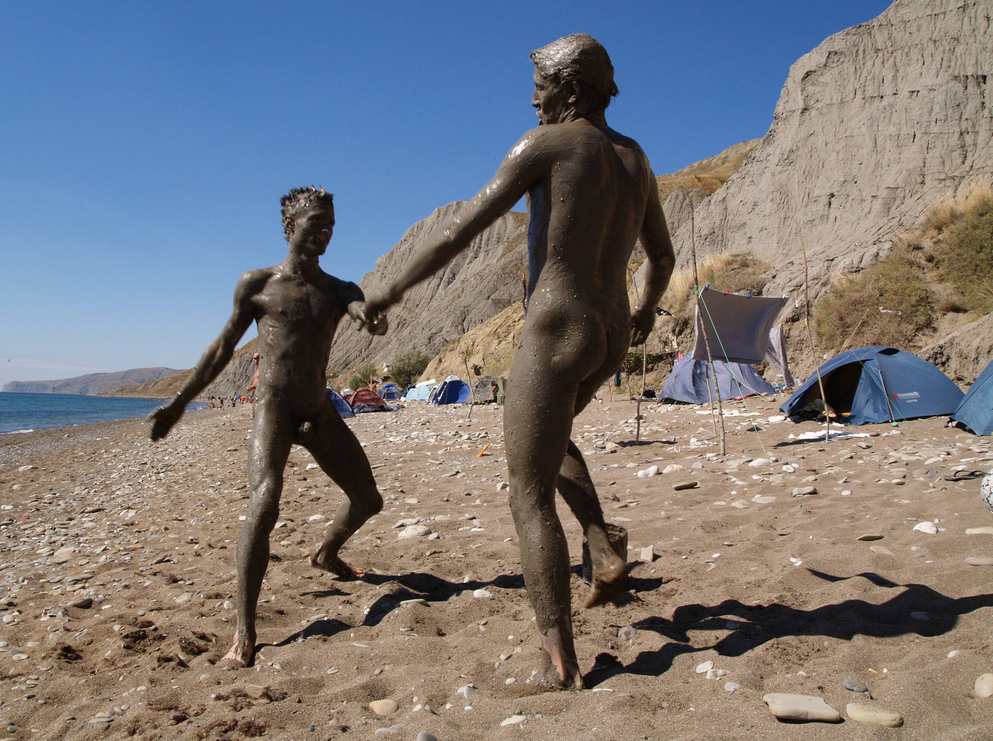 Jr Nudist Nude Beach Mud Soldiers