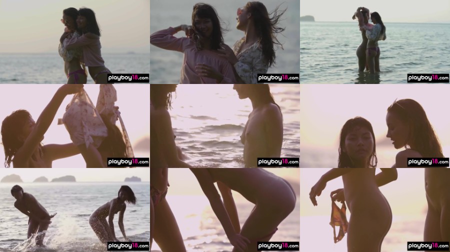 0124 TeenNudist Petite Brunette Bikini Teen Babes Stripping At The Beach
