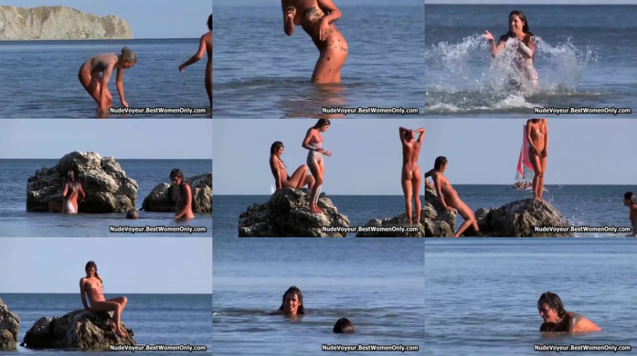 0188 TeenNudist Perfect Teens Likes Body Paint In Nude Beach Voyeur