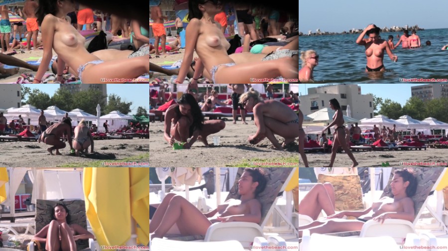 0201 TeenNudist Amateur Sexy Topless Bikini Teen Babes Playing At The Beach
