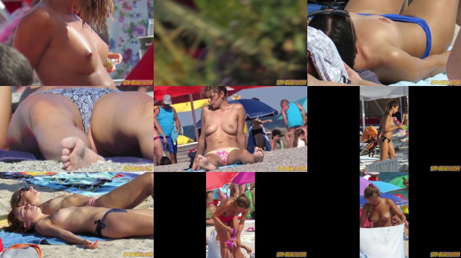 0225 TeenNudist Sexy Amateur Topless Teen Voyeur Beach Close-Up