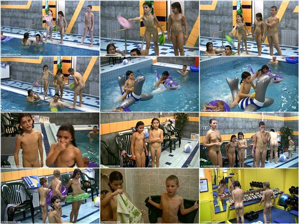 Video HD family nudism in the pool | NakedBody